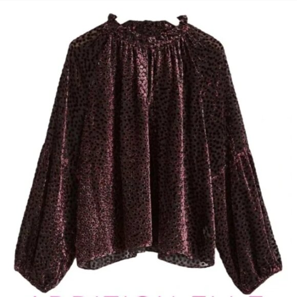 Addition Elle velvet polka-dot blouse - Picture 2 of 8